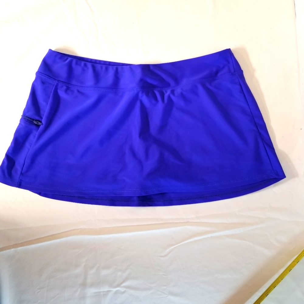 Beach Diva Womans Size 16 Skort Swimwear Shorts Zipper Side Pocket
